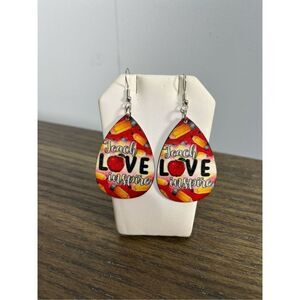 2/$10 ⭐️ 3/$12 | Wooden Teardrop Teach Love Inspire Earrings